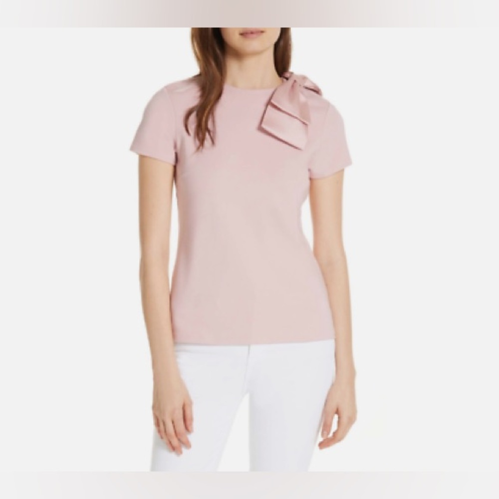 Ted Baker London Joyous Bow Shoulder top Blouse pink sz 1 small
